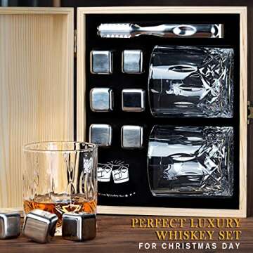 Whiskey Glasses and Stones Set - Best Men Gifts