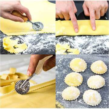 1.57" Pastry Wheel Cutter，Kitchen Gadget Features Ravioli Crimper Cutter Wheel for Home and Kitchen Use