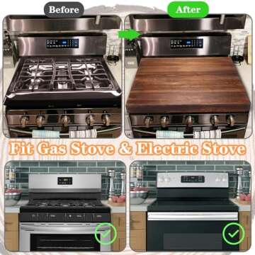 Wooden Stove Top Cover for Gas and Electric Stoves