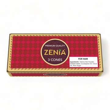 Zenia 100% Natural Henna Hair Dye Cones – Pack of 3