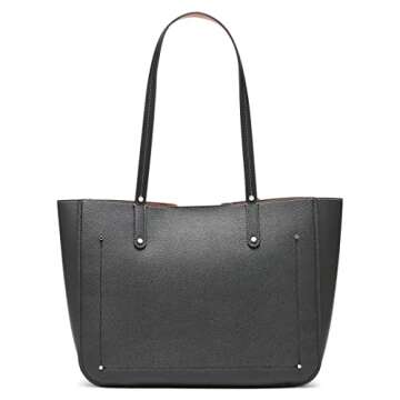 Calvin Klein Dilan Novelty Organizational Tote - Stylish Black/Silver Design