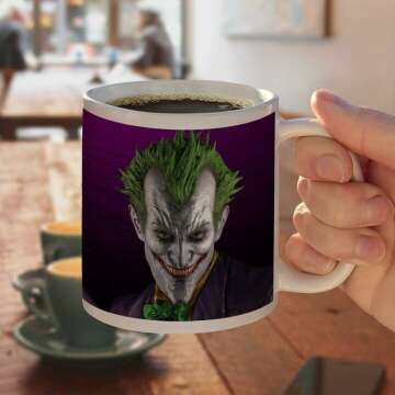 GRAPHICS & MORE Batman Arkham Asylum Video Game Joker Ceramic Coffee Mug, Novelty Gift Mugs for Coffee, Tea and Hot Drinks, 11oz, White