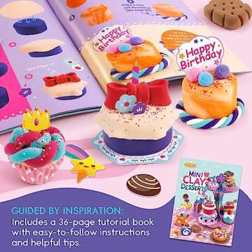 Drama Planet Craft Kits for Kids, Make Your Own Mini Desserts with Air Dry Clay, Create & Display Clay Creations, Art Activities, Great Gifts for Girls