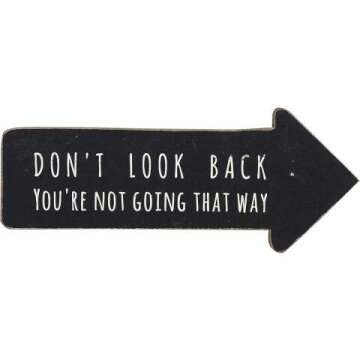 Creative Co-Op Wooden Arrow Wall Sign - Don't Look Back