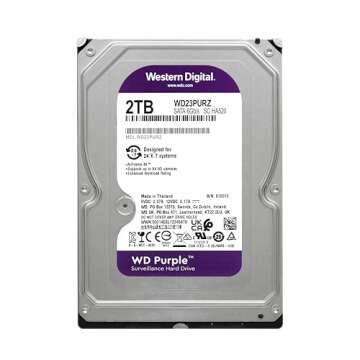 Western Digital 2TB Purple Surveillance HDD - Renewed, 64MB Cache