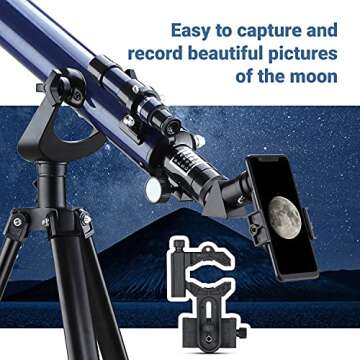 ESSLNB Telescopes for Adults, 700mm Focal Length Refractor Telescope with AZ Adjustable Tripod & Phone Adapter, 28X-350X Telescopes for Astronomy Beginners (70060)