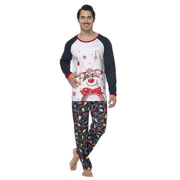 HONG HUI Matching Christmas Family Pajamas Set for Holiday Fun