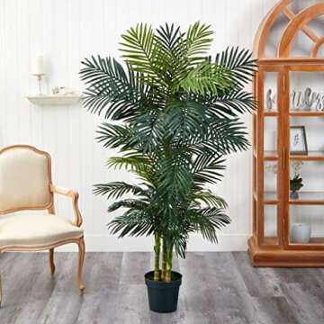 Realistic 6.5FT Golden Cane Palm Tree for Home