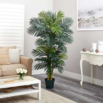 Realistic 6.5FT Golden Cane Palm Tree for Home