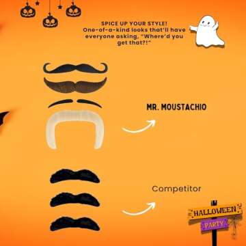 Mr. Moustachio's Top 10 Manliest Mustaches of All Time Assortment,Black,One-Size