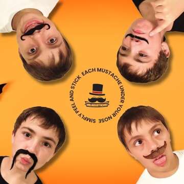 Mr. Moustachio's Top 10 Manliest Mustaches of All Time Assortment,Black,One-Size