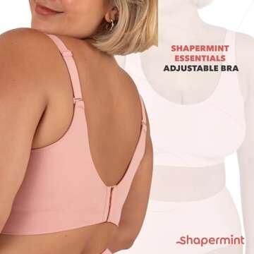 SHAPERMINT Bralettes for Women with Support - Adjustable Wireless Support Bra, Comfortable Full Coverage No Underwire Seamless Bra. Bras for Women Wirefree Plus Size Options Beige