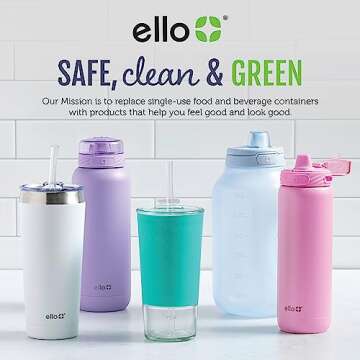 Ello Ogden 16 oz Ceramic Travel Mug Gray BPA Free