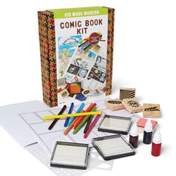 Kid Made Modern Craft Set Comic Book Kit - Kids Arts and Crafts Toys, Storytelling for Kids