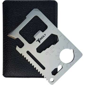 Survival Credit Card Multitool by Tuncily - 11 in 1 Wallet Tool