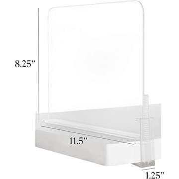 Richards Acrylic Closet Shelf Divider and Separator 6 Pack- Great for Storage and Organization in Bedroom, Bathroom, Kitchen and Office Shelves, Clear (9875300-3)