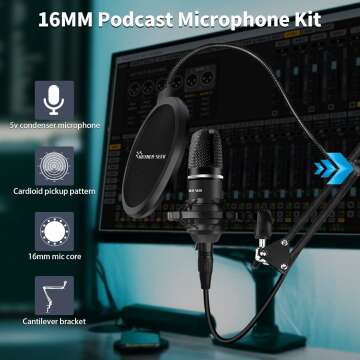 Podcast Equipment Bundle for 2 with DJ Mixer & Mic