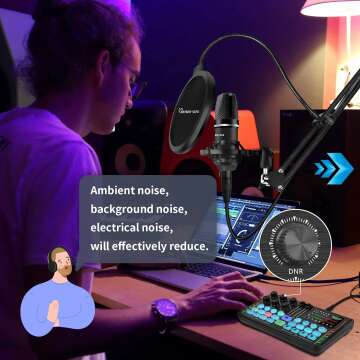 Podcast Equipment Bundle for 2 with DJ Mixer & Mic