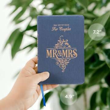 Mr. & Mrs. 366 Devotions for Couples Enrich Your Marriage and Relationship Blue Faux Leather Flexcover Devotional Gift Book w/Ribbon Marker