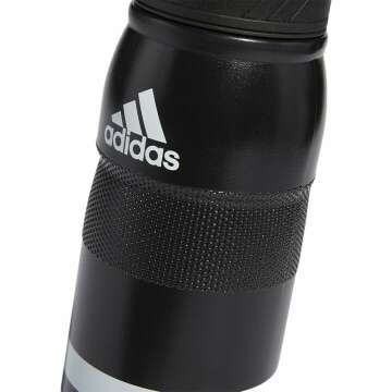 adidas unisex adult 750 Ml (28 Oz) Stadium Refillable Plastic sports water bottles, Black/White, One Size US