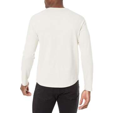 Amazon Essentials Men's Slim-Fit Long-Sleeve Henley Shirt, Oatmeal Heather, Large