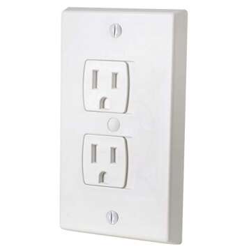 Ziz Home Self-Closing Childproof Outlet Covers | 4 Pack | White | Universal Electric Outlet Cover - Baby Proof Kit - Child Safety Wall Socket Plug - Durable ABS Plastic - Protection | Proofing