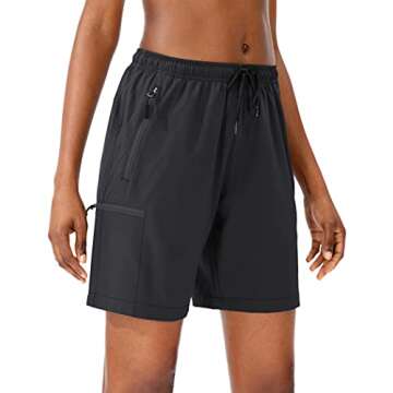 SANTINY Women's Quick Dry Lightweight Cargo Shorts for Summer | Perfect for Hiking & Golf