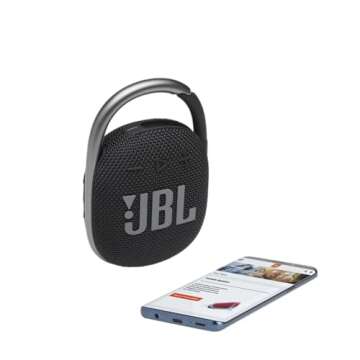 JBL Clip 4 - Portable Mini Bluetooth Speaker, big audio and punchy bass, integrated carabiner, IP67 waterproof and dustproof, 10 hours of playtime, speaker for home, outdoor and travel (Black)