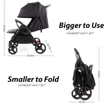 Lightweight Double Stroller with Adjustable Canopies