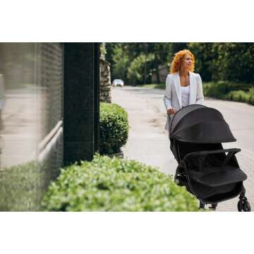 Lightweight Double Stroller with Adjustable Canopies