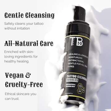 TATTYBEE All-Natural Tattoo Balm & Cleansing Foam Duo - Ultimate Healing & Protection Bundle for Fresh Ink & Daily Care