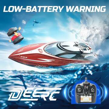 DEERC H120 Fast RC Boat for Pools and Lakes