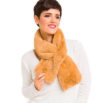 Stylish Faux Fur Collar Scarf for Women - Warm Neck Shrug for Fall & Winter