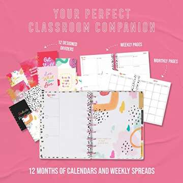 Happy Planner 12-Month Academic Planner, Back-to-School Planner for August 2022 to July 2023, Disc-Bound Daily Weekly Monthly Planner for Teachers and Students, 7” x 9 ¼ “, Dashboard, Colorful Things