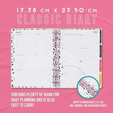 Happy Planner 12-Month Academic Planner, Back-to-School Planner for August 2022 to July 2023, Disc-Bound Daily Weekly Monthly Planner for Teachers and Students, 7” x 9 ¼ “, Dashboard, Colorful Things