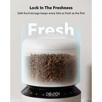 PETLIBRO Automatic Cat Feeder, Automatic Cat Food Dispenser with Freshness Preservation, 3L Timed Cat Feeders for Dry Food, Up to 50 Portions 6 Meals Per Day, Granary Pet Feeder for Cats, White