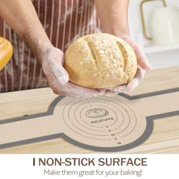 Silicone Bread Sling for Dutch Oven, 2 PCS Non-Stick & Easy Clean Reusable Silicone Bread Baking Mats with Long Handles, Easy to Transfer Sourdough Bread