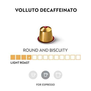 Nespresso Capsules Original Line, Volluto Decaffeinato Mild Roast Coffee, 50 Count Coffee Pods