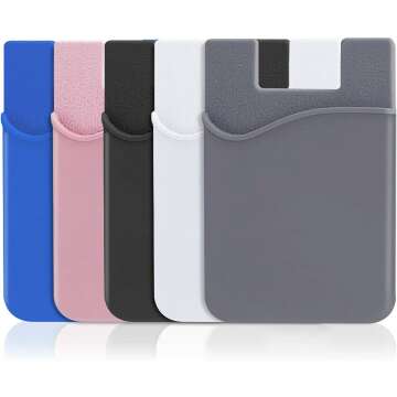 5 Pack Silicone Phone Wallets