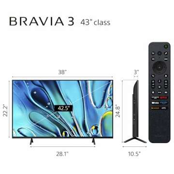 Sony 43-Inch 4K Ultra HD BRAVIA Smart TV with Google TV