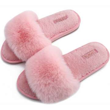 COFACE Womens Fuzzy Slippers