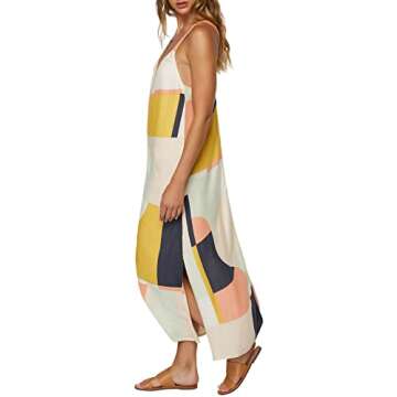 O'NEILL Miranda Women's Swimwear Cover Ups - Lightweight, Sleeveless Midi Length Womens Swimsuit Cover Up for Beach and Pool,Multi | Kyle-XS