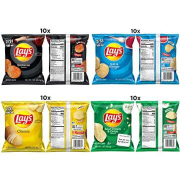 Lay's Potato Chips, 4 Flavor Variety Pack, 1 oz Single Serve Bags, (40 Pack)