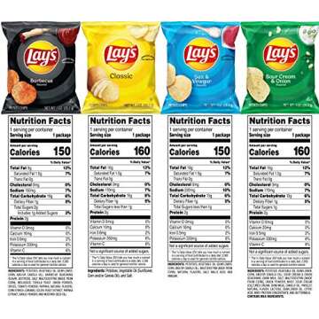 Lay's Potato Chips, 4 Flavor Variety Pack, 1 oz Single Serve Bags, (40 Pack)