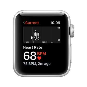 Apple Watch Series 3 [GPS 38mm] Smart Watch w/Silver Aluminum Case & White Sport Band. Fitness & Activity Tracker, Heart Rate Monitor, Retina Display, Water Resistant