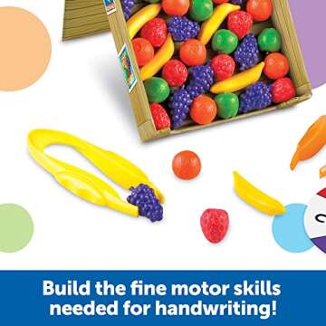 Learning Resources Avalanche Fruit Stand - 42 Pieces, Ages 3+ Toddler Learning Toys, Fine Motor/Grip Game, Develops Color Matching Skills, Preschool Toys