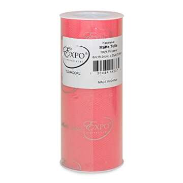 Expo International Decorative Matte Tulle Spool of 6 Inch X 25 Yards | Coral