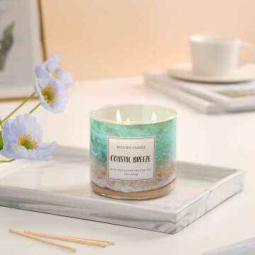 Coastal Breeze 3-Wick Scented Candle for Home