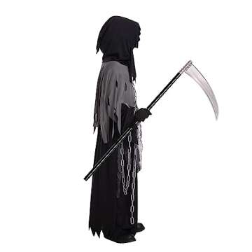 Grim Reaper Costume for Kids with Glowing Eyes