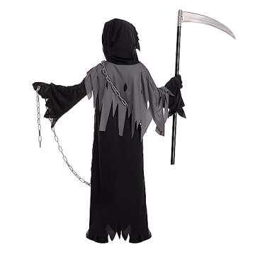 Grim Reaper Costume for Kids with Glowing Eyes